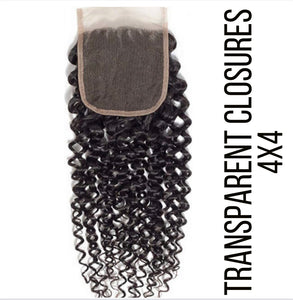 Kinky Curly Transparent Closures (4x4)