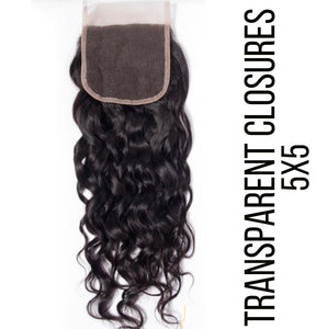 Italian Curly Transparent Closures (5x5)