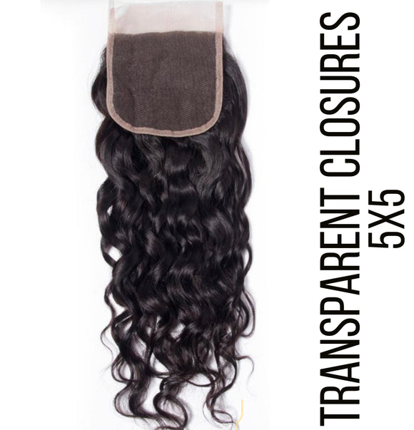 Italian Curly Transparent Closures (5x5)